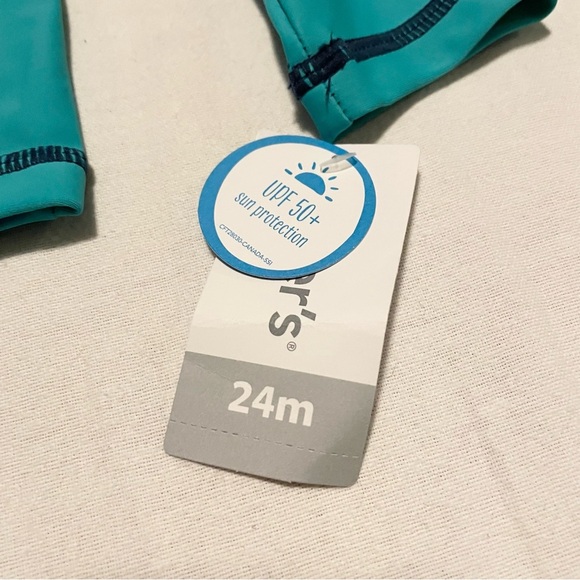 Carters Baby 24 Month Teal Rash Guard Swim Shirt UV Protection - Picture 2 of 16